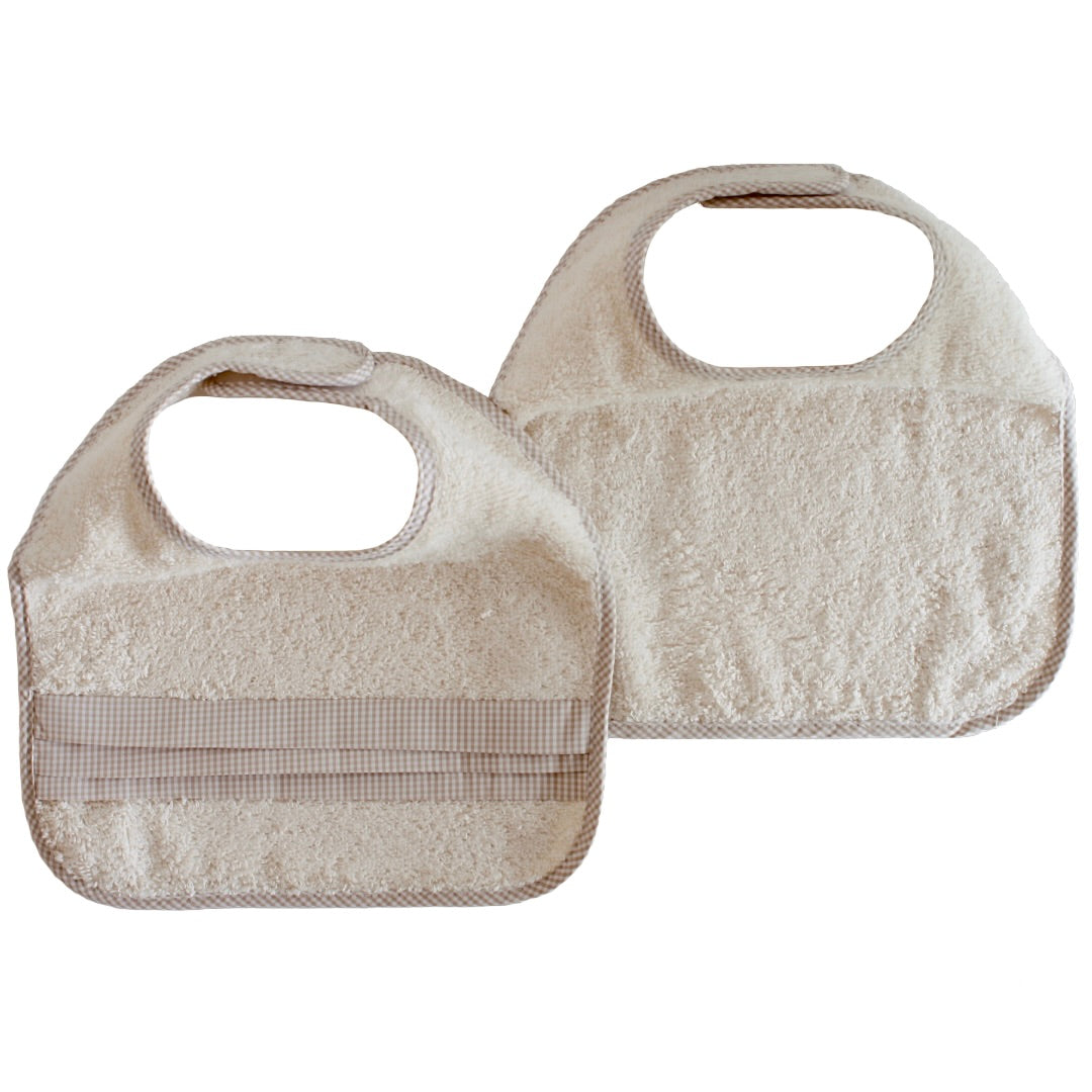 2 Bavoirs 1er Âge - Beige et Marron