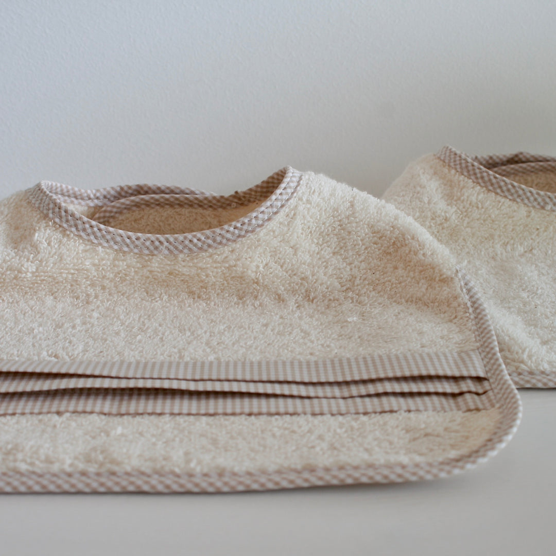 2 Bavoirs 1er Âge - Beige et Marron